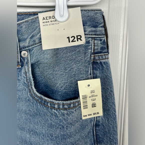 Aeropostale NWT High Rise Baggy Wide Leg Distressed Jeans Sz 12 Regular Y2K - Picture 3 of 8